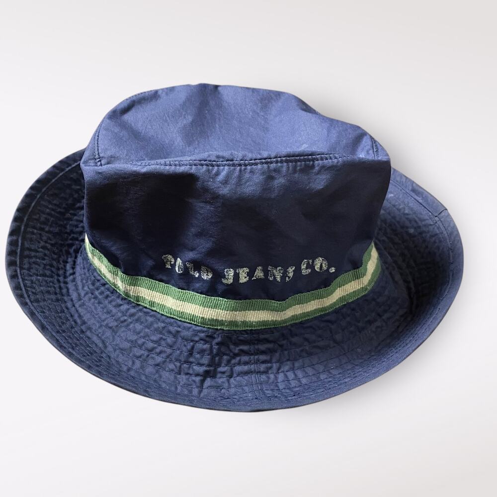 Polo Jeans Co. Ralph Lauren Vintage Blue Bucket Hat Size OS Preppy 90s Nylon